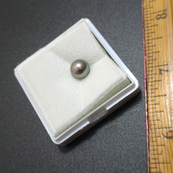 Tahitian Pearl Cultured 8mm Round Grey Radiant Colors JTV Jewelry Gems Shell - Picture 3 of 6